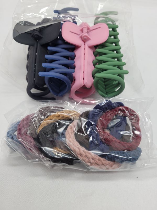 Photo 2 of Big Hair Claw Clips 4 Pack Matte and Nonslip for Thick and Thin Long Hair Large Banana and Jaw Clips Hair Holder and hair ties for Women Ladies