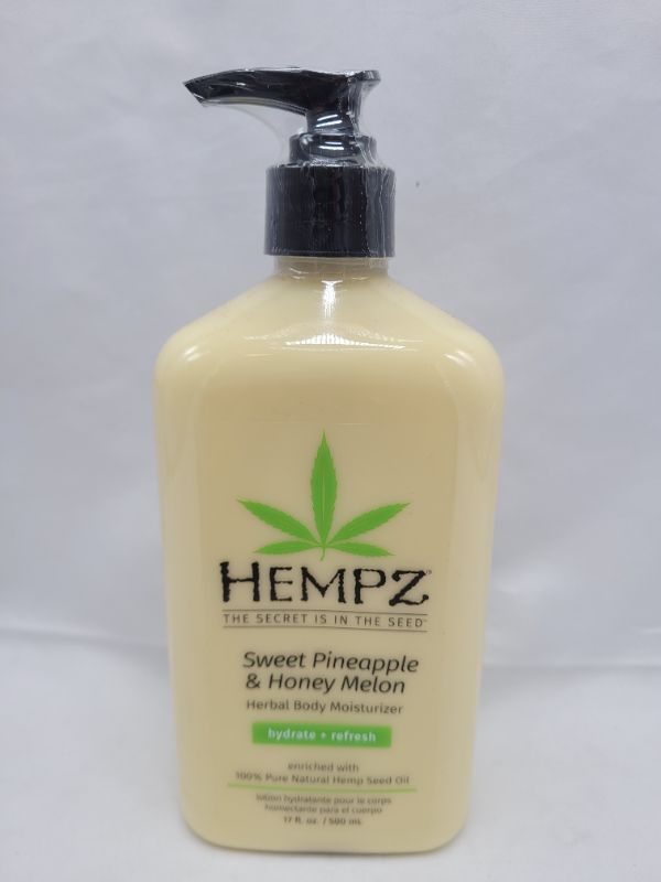 Photo 2 of HEMPZ Body Lotion - Sweet Pineapple & Honey Melon Daily Moisturizing Cream, Shea Butter Body Moisturizer - Skin Care Products, Hemp Seed Oil - Large