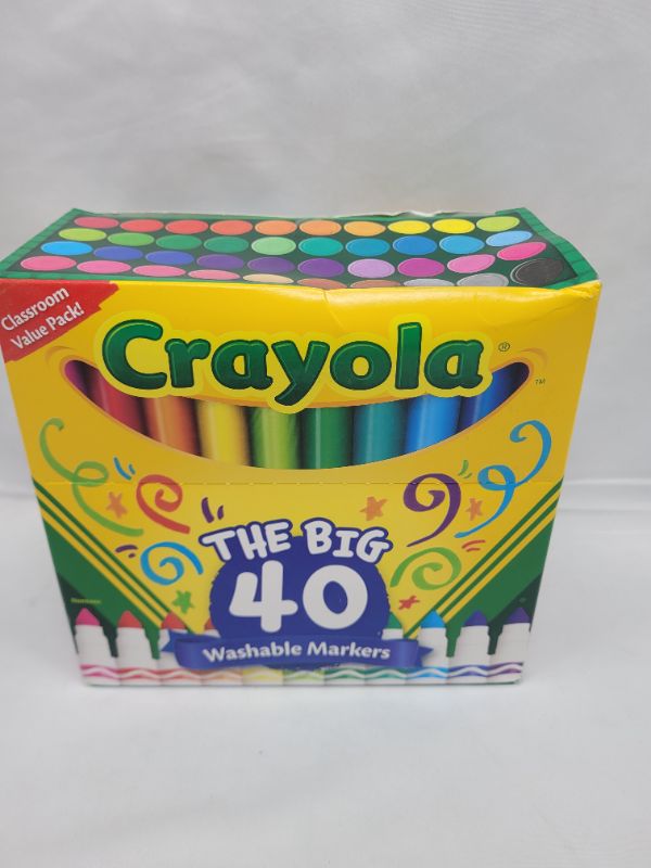 Photo 2 of Crayola The Big 40 Washable Markers, Conical Tip, Assorted Ink, 40/Pack (587858)