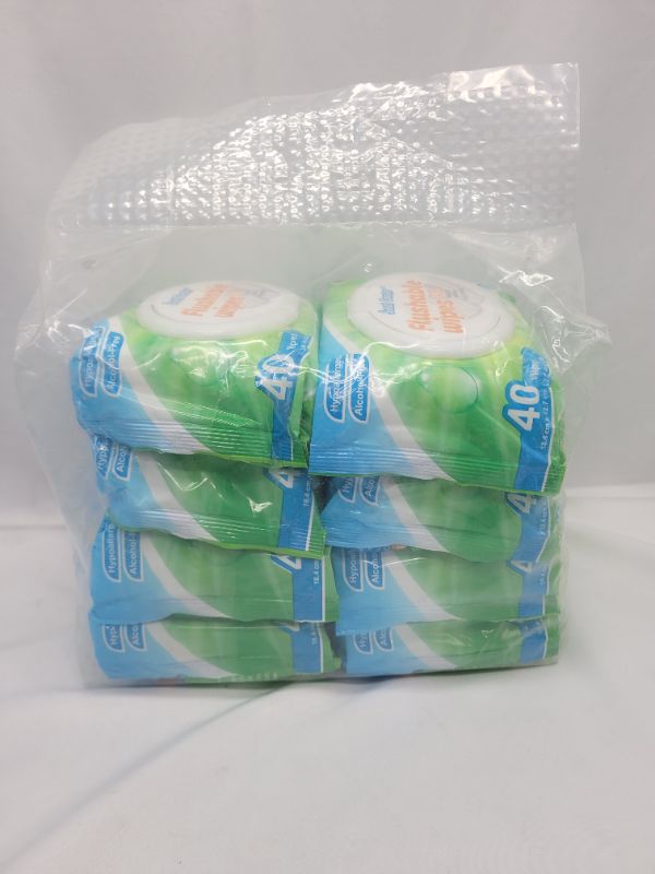 Photo 2 of Sweet Carefor Wipes Flushable Wet Wipes, Wet Toilet Cleaning Paper, 8 Flip-Top Packs, 40 Wipes per Pack (320 Wipes Total, Wipe Size: 7.24in x 5in)