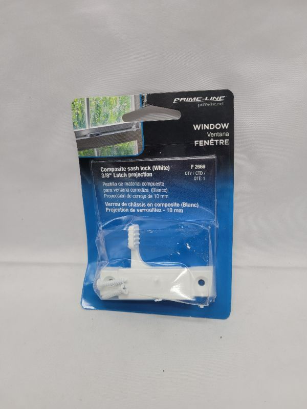 Photo 2 of Prime-Line F 2666 Sash Lock for Vertical and Horizontal Sliding Windows – Universal Window Sash Lock to Replace Broken Locks for Additional Home Security, 2-1/4” Mounting Hole Centers, White