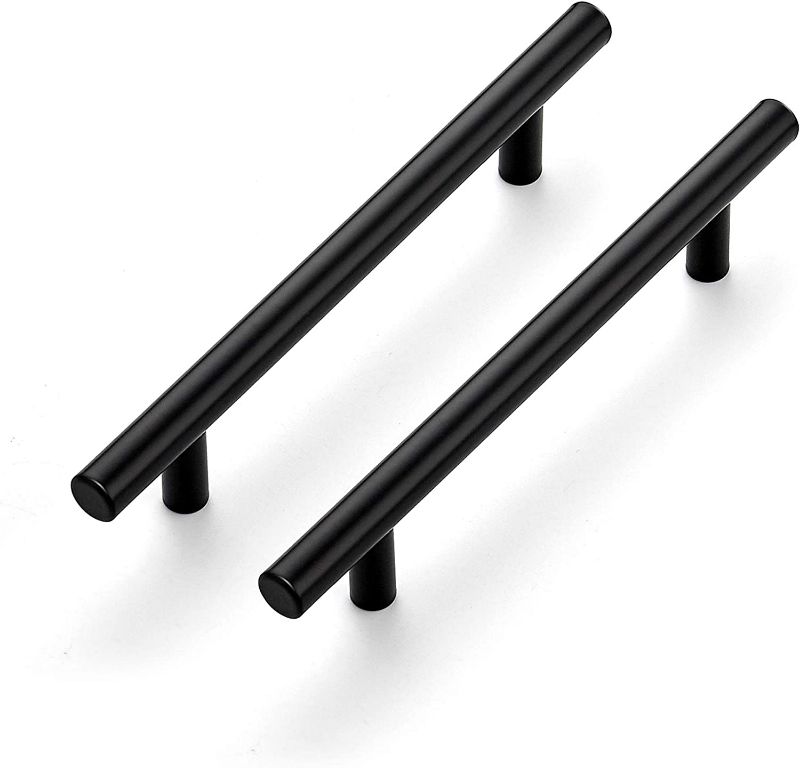 Photo 1 of Ravinte 5 Pack 7.38" Cabinet Pulls Matte Black Stainless Steel Kitchen Cupboard Handles Cabinet Handles 7.38" Length, 5" Hole Center