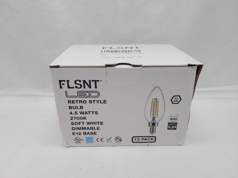 Photo 2 of FLSNT B11 E12 LED Candelabra Bulbs 60W Equivalent, Dimmable LED Candle Light Bulbs, 2700K Soft White (Warm Light), Pack of 12 12 Count (Pack of 1) 2700K Soft White