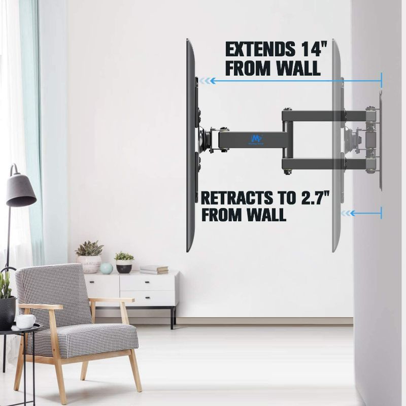 Photo 2 of Mounting Dream Monitor Wall Mount for Most 17-39 Inch (Some up to 42 inch)?UL Listed TV Mount TV Bracket with Articulating Arms Tilt Swivel Extension Rotation, Up to VESA 200x200mm and 33 lbs, MD2462