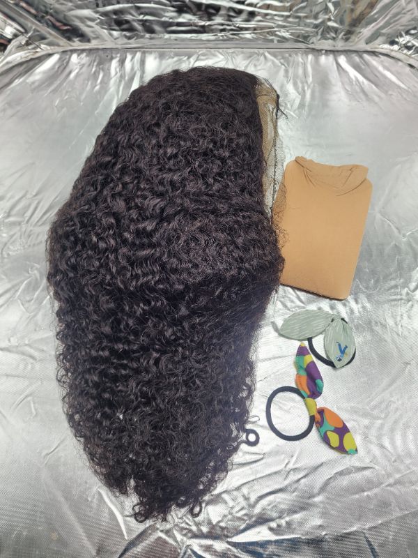 Photo 3 of Amanda Lace Front Wigs Human Hair Deep Wave Brazilian Virgin Human Hair Lace Closure Wigs Deep Curly Human Hair Wigs with Baby Hair Natural Hairline Wigs for Black Women(16 inch)