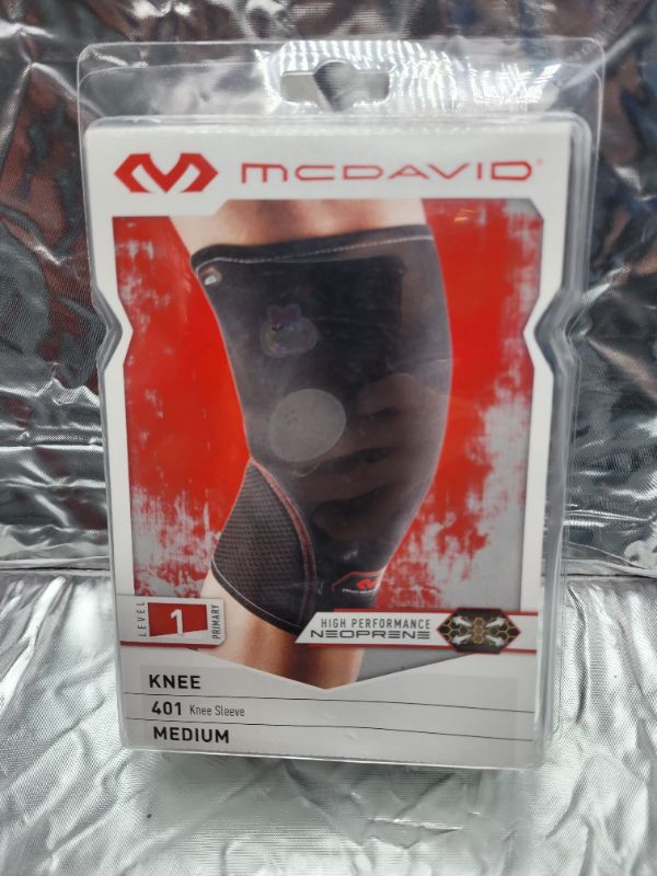 Photo 3 of (size medium) Neoprene Knee Support: McDavid Knee Compression Sleeve - Provided Added Thermal Compression and Support During Exercise for Men & Women - Includes 1 Sleeve (1 unit) Neoprene Closed Patella 