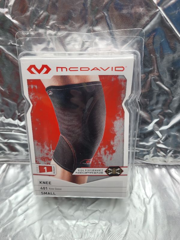 Photo 3 of (size small) Neoprene Knee Support: McDavid Knee Compression Sleeve - Provided Added Thermal Compression and Support During Exercise for Men & Women - Includes 1 Sleeve (1 unit) Neoprene Closed Patella Small