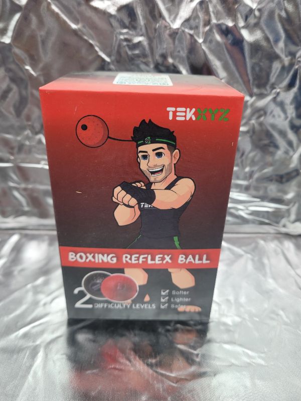 Photo 2 of TEKXYZ Boxing Reflex Ball, 2 Difficulty Levels Boxing Ball with Headband, Perfect for Reaction, Agility, Punching Speed, Fight Skill and Hand Eye Coordination Training Black/Red