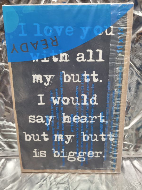 Photo 2 of Honey Dew Gifts Funny Inappropriate Signs, I Love You with All My Butt, Hanging Wall Art, Decorative Funny Bathroom Wood Sign Decor, 7 Inches by 10.5 Inches