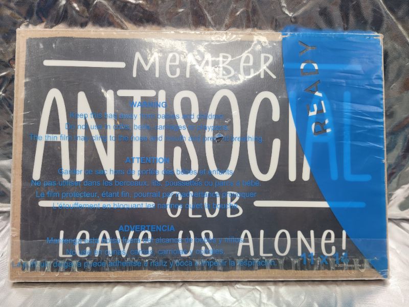 Photo 3 of Honey Dew Gifts, Member Antisocial Club, Leave Us Alone, 10 Inches by 7 Inches, Wood Hanging Sign, Personality Funny Wall Sign, Funny Introvert Gift