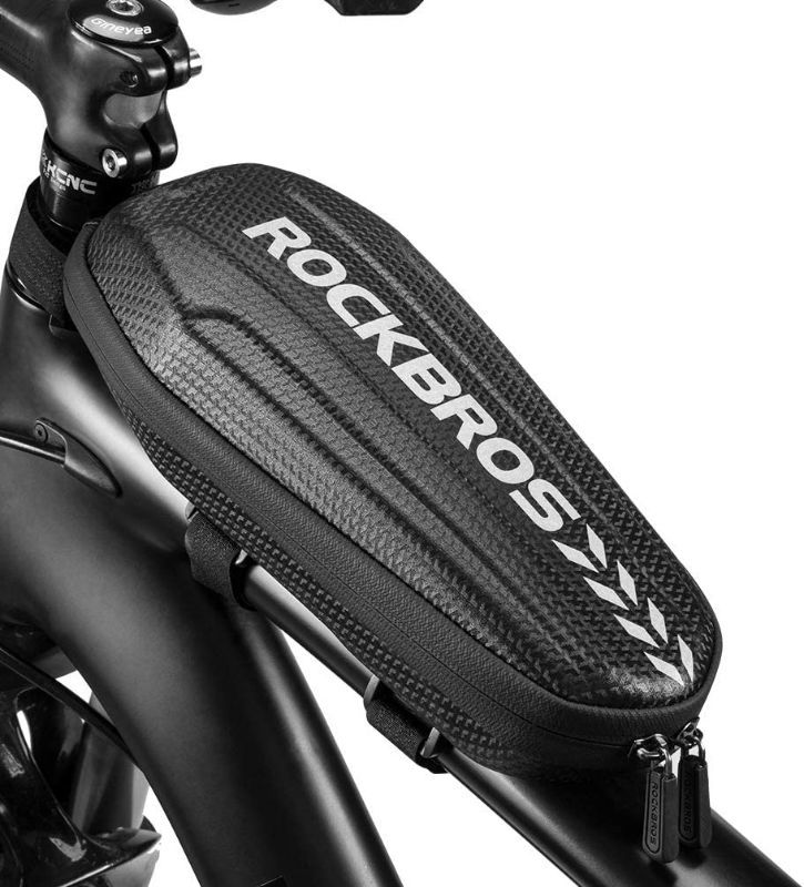 Photo 1 of (Large) ROCKBROS Top Tube Bike Bag Bike Front Frame Bag EVA Bicycle Bag Bike Accessories Pouch Storage Pack Water Resistant Bike Phone Bag Below 6.2"/6.5" for Mountain Road Bike