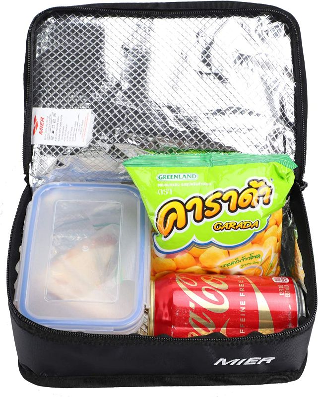 Photo 2 of MIER Portable Thermal Insulated Cooler Bag Mini Lunch Bag for Kids, Black