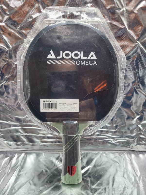 Photo 2 of JOOLA Omega Speed - Table Tennis Racket for Advanced Training with Flared Handle - Tournament Level Ping Pong Paddle with Vizon Table Tennis Rubber- Designed for Speed Green