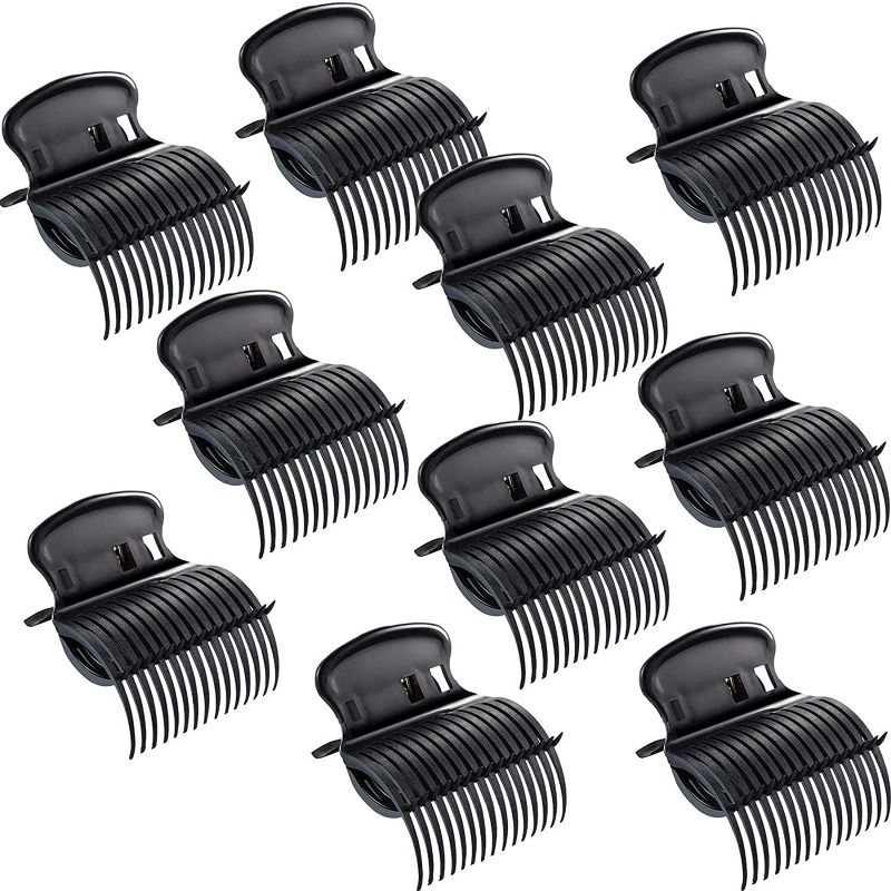 Photo 1 of Hot Roller Clips Hair Curler Claw Clips Replacement Roller Clips for Women Girls Hair Section Styling (10 Pieces, Black)