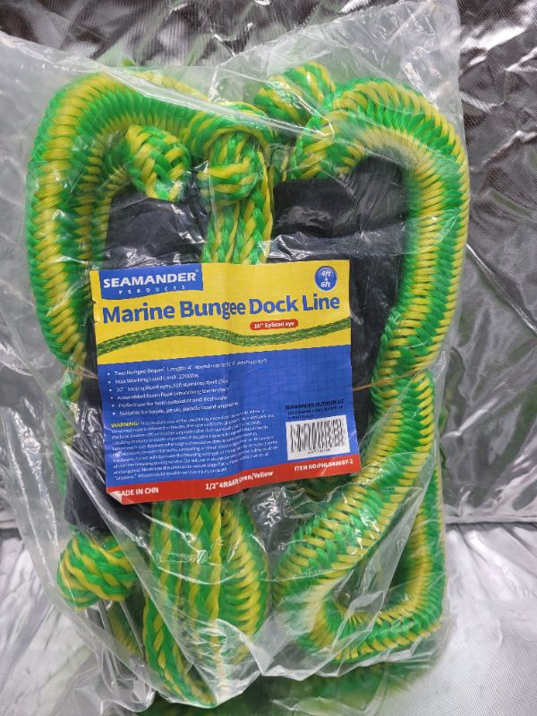 Photo 2 of Seamander 2Pcs 1/2" 2200lbs 4ft&6ft Tow Ropes PWC Dock Lines 10" Loop with Floats & Clips for Boat