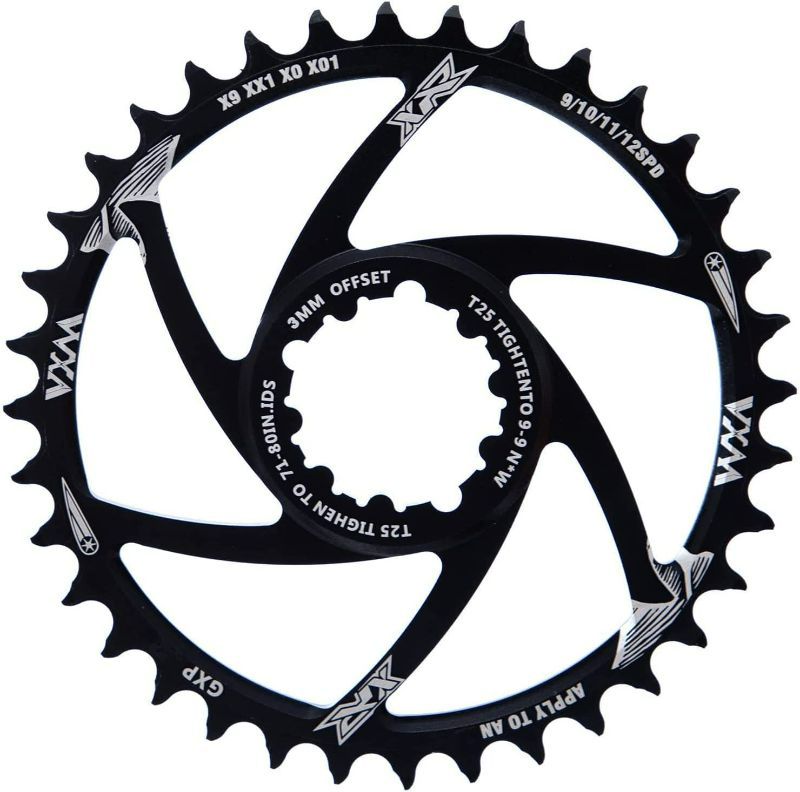 Photo 1 of YBEKI Bicycle Chainring 30T 32T 34T 36T 38T Chainwheel Offset 3mm 6mm Narrow Wide Chainring MTB GXP Sprockets for GXP XX1 X9 XO X01 NX XX GX Direct Mount Crankset