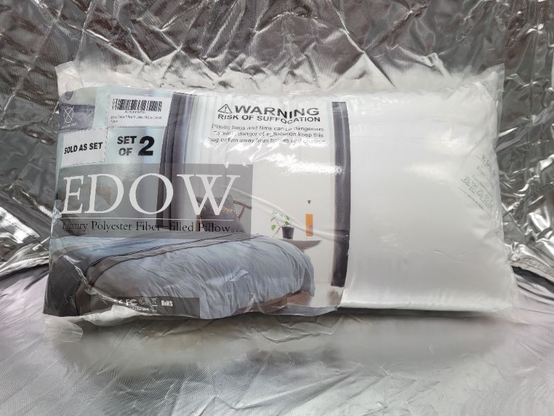 Photo 2 of EDOW Throw Pillow Inserts, Set of 2 Lightweight Down Alternative Polyester Pillow, Couch Cushion, Sham Stuffer, Machine Washable. (White, 18x18) 18"x18"