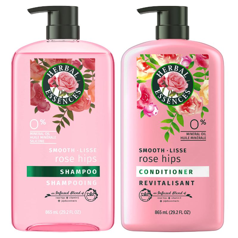 Photo 1 of Herbal Essences Shampoo and Conditioner Set, Vitamin E, Rose Hips and Jojoba Extract, Smooth Collection, Bundle