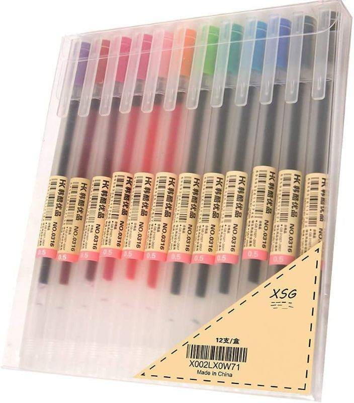 Photo 1 of Premium Gel Ink Pen Fine Point Pens Ballpoint Pen 0.5mm for Japanese Office School Stationery Supply 12 Packs