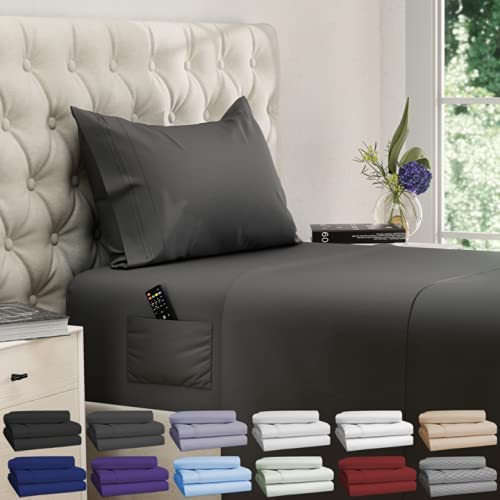 Photo 1 of (Twin, Grey) DREAMCARE Twin Bed Sheets - 3 PCS Set - up to 21 inches - 2500 Supreme Collection - Superior Softness - Hotel Luxury Sheets & Pillowcases Set - Wrinkle and Fade Resistant 