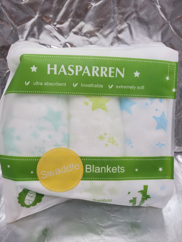 Photo 3 of Hasparren Swaddle Blanket for Baby, 100% Bamboo Muslin, Large 47 X 47 inch Pack of 3