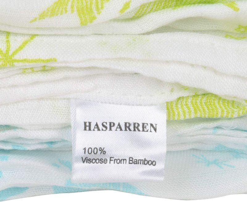 Photo 2 of Hasparren Swaddle Blanket for Baby, 100% Bamboo Muslin, Large 47 X 47 inch Pack of 3