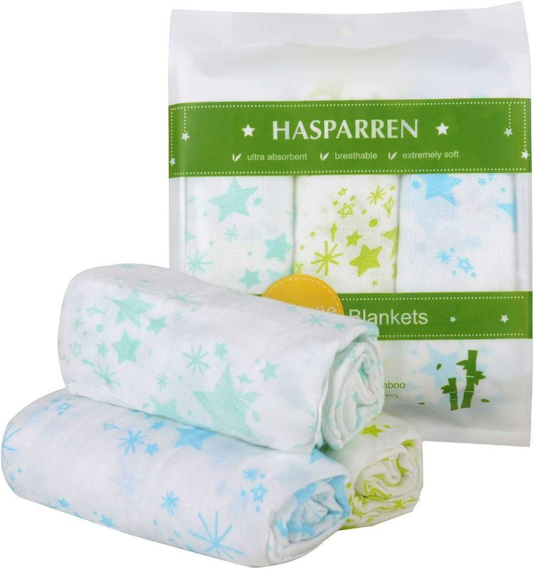 Photo 1 of Hasparren Swaddle Blanket for Baby, 100% Bamboo Muslin, Large 47 X 47 inch Pack of 3