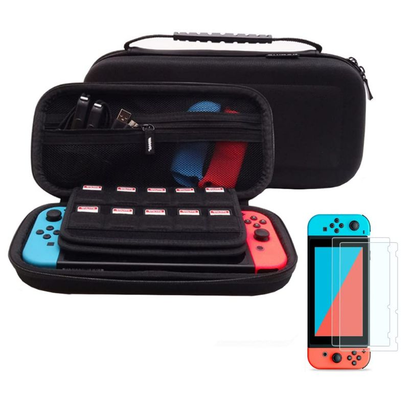 Photo 1 of Carry Case & Screen Protectors Compatible with Nintendo Switch (Black)