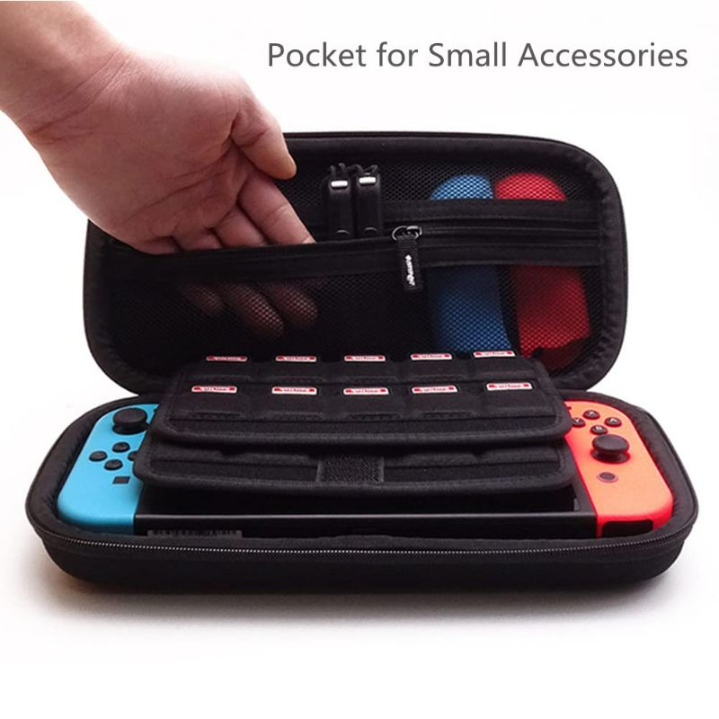 Photo 3 of Carry Case & Screen Protectors Compatible with Nintendo Switch (Black)