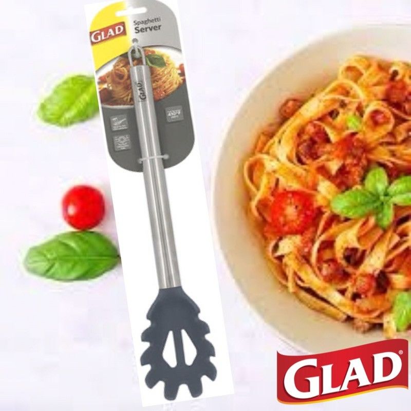 Photo 1 of (2 pack) Glad Nylon Spaghetti Server | Stainless Steel Handle | Heat-Resistant & Safe with Non-Stick Cookware | Heavy-Duty Pasta Fork for Kitchen, Black