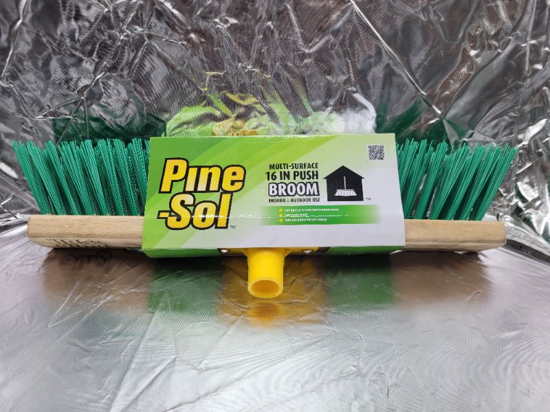 Photo 2 of Pine-Sol Angled Push Broom, Heavy-Duty Floor Sweep for Indoor, Outdoor, Industrial and Rough Surfaces, 16 Inches