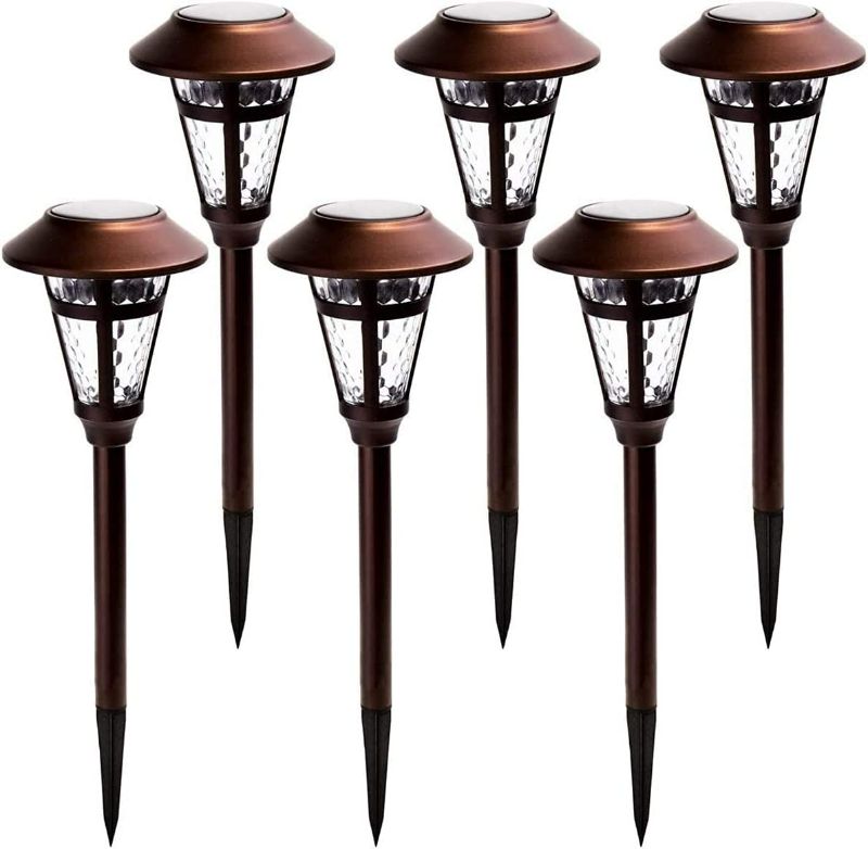 Photo 1 of GIGALUMI Solar Pathway Lights Outdoor, 6 Pack Super Bright High Lumen Solar Powered LED Garden Lights for Lawn, Patio, Yard