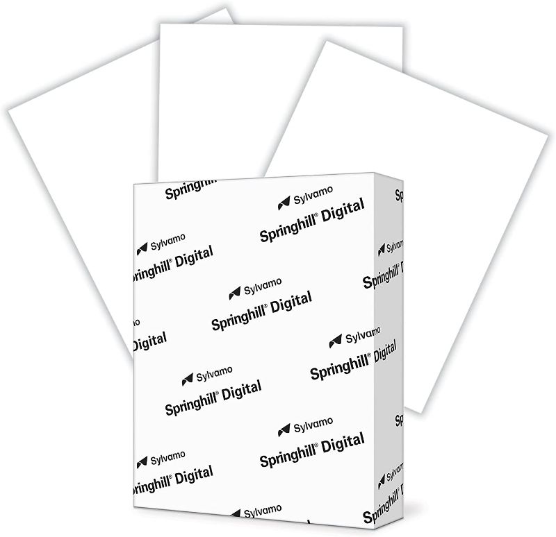 Photo 1 of Springhill White 8.5” x 11” Cardstock Paper, 90lb, 163gsm, 250 Sheets (1 Ream) – Premium Lightweight Cardstock, Printer Paper with Smooth Finish for Greeting Cards, Flyers, Scrapbooking – 015101R