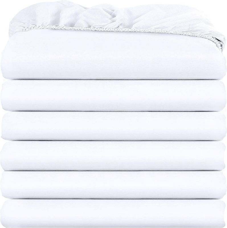 Photo 1 of Utopia Bedding Twin Fitted Sheets - Bulk Pack of 6 Bottom Sheets - Soft Brushed Microfiber - Deep Pockets - Shrinkage & Fade Resistant - Easy Care (White)