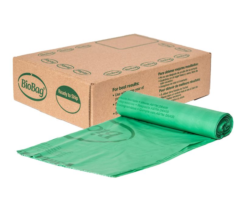 Photo 1 of BioBag (USA), The Original Compostable Bag, 13 Gallon, 48 Total Count, 100% Certified Compostable Kitchen Food Scrap Bags, Kitchen Compost Trash Bin Compatible Green 48 Count (Pack of 1)