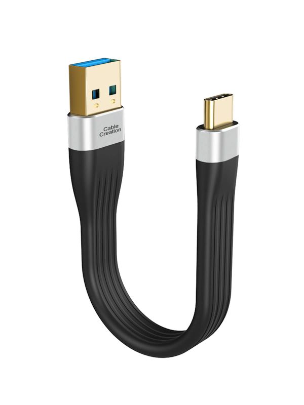 Photo 1 of Short USB 3.1 A to Type C Cable 5 inches CableCreation USB Type C Cable 3A Fast Charging USB C to A FPC Cable 5Gbps Compatible with Quest Link, MacBook iPad Pro S22 S21/S20, SSD, etc. 12cm Black USBA 3.1 to USBC NEW