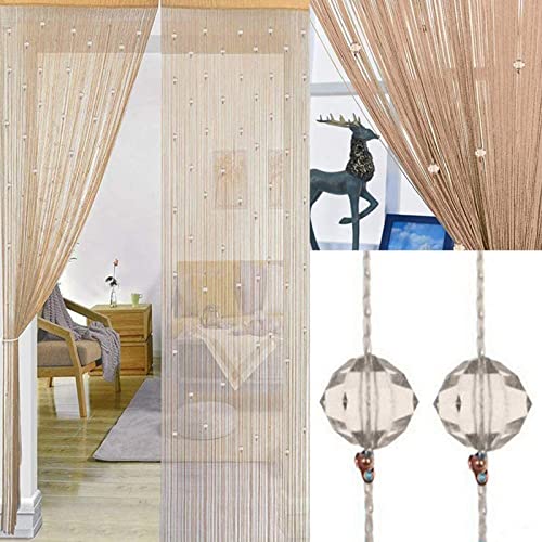 Photo 1 of (2 pack) UNIAI Crystal Beaded Curtain Tassel Curtain 90 x 200 cm Door String Curtain Thread Fringe Window Panel Room Divider Cute Strip Tassel Party Events ( 39.3 x 78.7 inch )