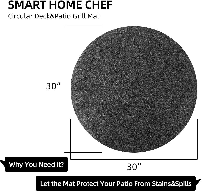 Photo 2 of SMART HOME CHEF Under Grill Mat (30 INCHES round) Protecting Decks and Patios from Grease Splatter and Other Messes