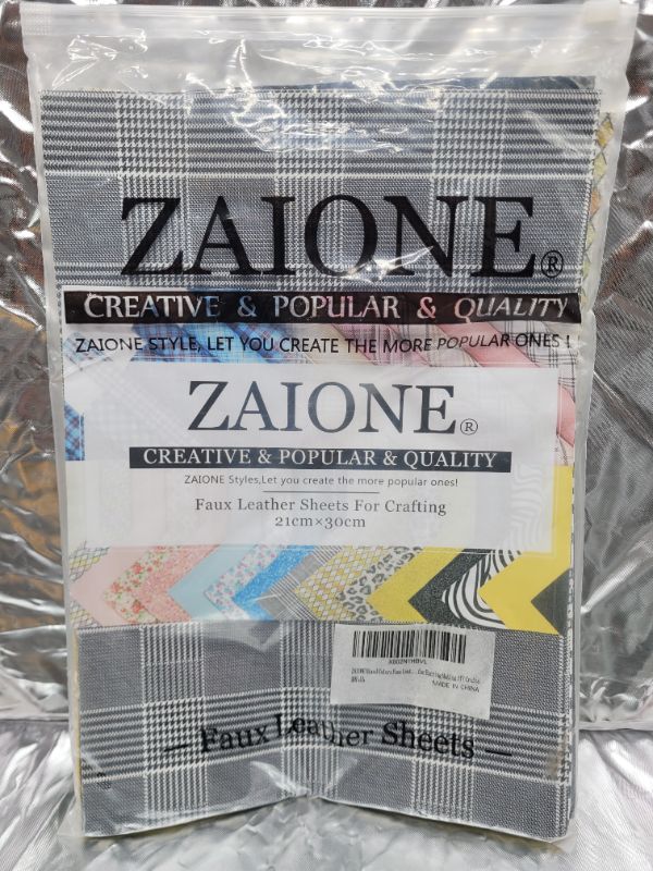 Photo 2 of ZAIONE New Contrast Color Black & Yellow Series Faux Leather Sheets Bundle 8pcs/Set 8" x 12" Solid Colors Grain & Glitter & Zebra-Stripe Leopard Plaid Pattern for Earring Making DIY Crafts