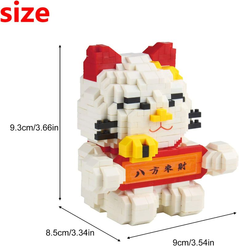 Photo 2 of Larcele Cat Micro Building Blocks Pet Mini Building Toy Bricks,1059 Pieces KLJM-02 (Fortune Cat,Model 4568)