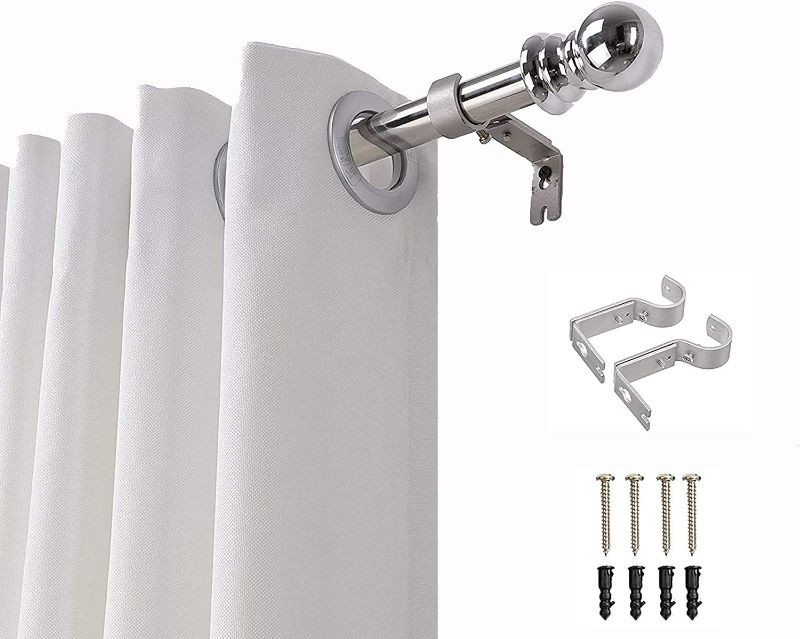 Photo 1 of FLY HAWK Window Curtain Rod?1 inch Adjustable Magnetic Rods for Mental Appliance, Doors, Windows, 9 to 16 Inch/4 Pack/Easy Installation Toilet Towel Bar, Muti-Useful (Silver, 30" to 144“)