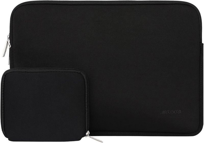Photo 1 of MOSISO Laptop Sleeve Compatible with MacBook Air/Pro, 13-13.3 inch Notebook, Compatible with MacBook Pro 14 inch 2023-2021 A2779 M2 A2442 M1, Neoprene Bag with Small Case, Black