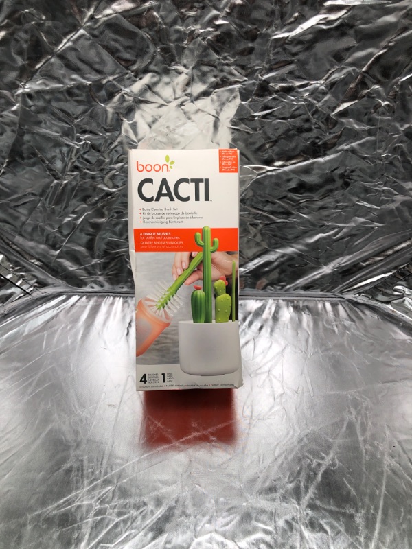 Photo 2 of Boon Cacti Bottle Cleaning Brush Set Green Cacti Set