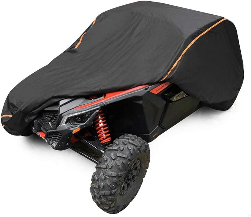 Photo 1 of Kemimoto UTV X3 Cover Compatible with Can Am Maverick X3 XMR XRC MR R/X DS RS RC Turbo R 900 HO, Kawasaki, CFMOTO, SxS with Relective Strip to Protect from Rain, Snow, Dirt, Debris
