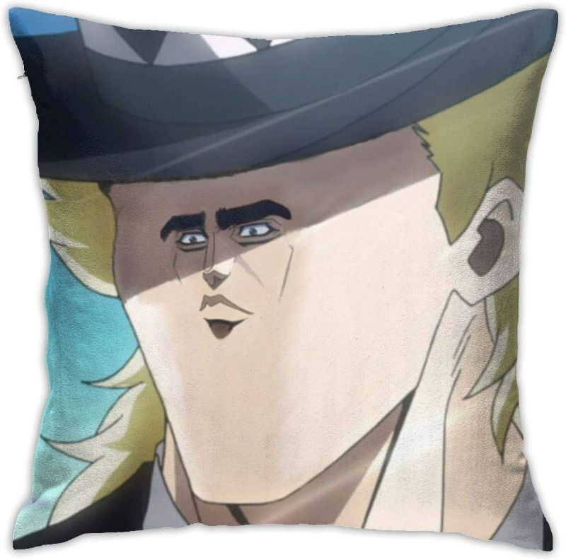 Photo 1 of Speedwagon Meme Throw Pillow Cover Soft Square Throw Pillow Case Home Decoration for Bed Couch Sofa Farmhouse Cushion Cover Both Sides