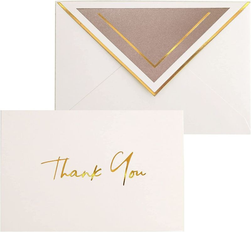 Photo 1 of Elegant Thank You Cards with Envelopes - 36 PK - Thank You Notes with Gold Foil Letterpress 4 x 6 Inches Blank Note Cards for Wedding Bridal Shower Baby Shower Card Business Funeral Sympathy (Earth Tone)

