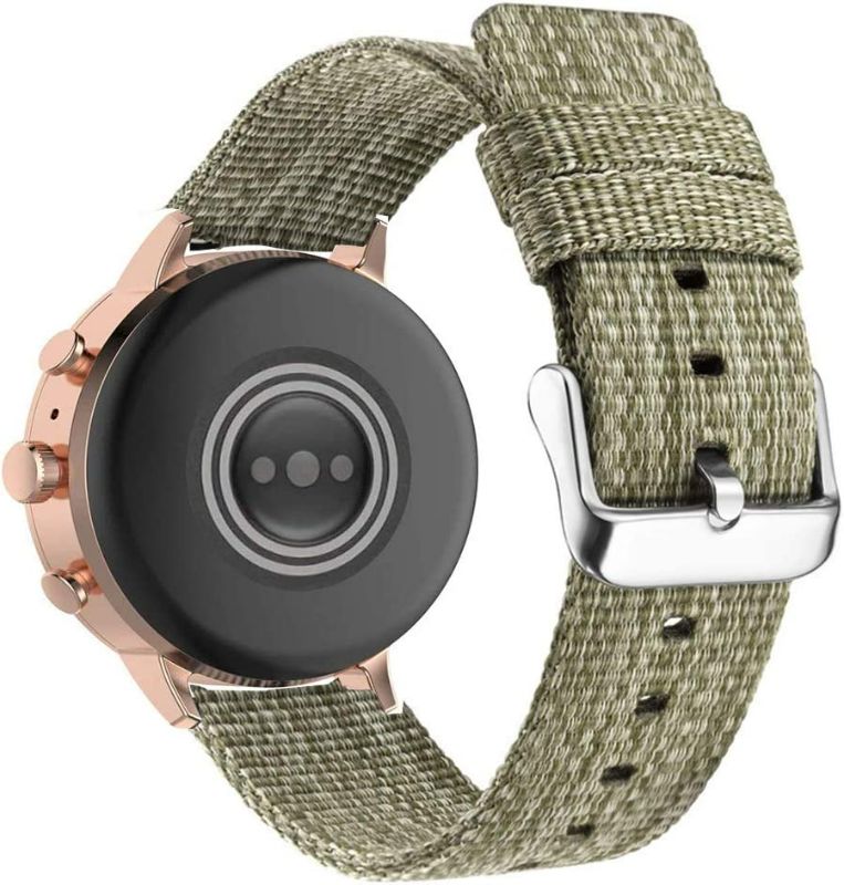 Photo 1 of Compatible with Fossil Men's Gen 5 Carlyle Band & Fossil Women's Gen 5 Julianna Band?22mm Woven Fabric Strap Wrist Replacement Watch Band for Fossil Men's Gen 4 Explorist HR/Gen 3 Q Explorist Green
