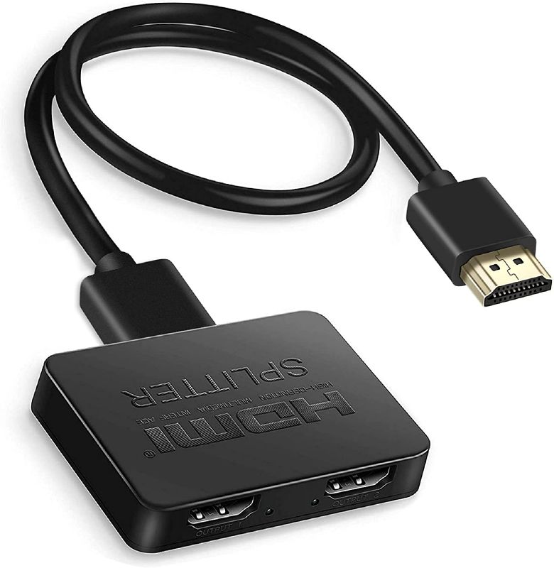 Photo 1 of avedio Links HDMI Splitter 1 in 2 Out, 4K HDMI Splitter for Dual Monitors Duplicate/Mirror Only, 1x2 HDMI Splitter 1 to 2 Amplifier for Full HD 1080P 3D with 5ft HDMI Cable (1 Source onto 2 Displays)