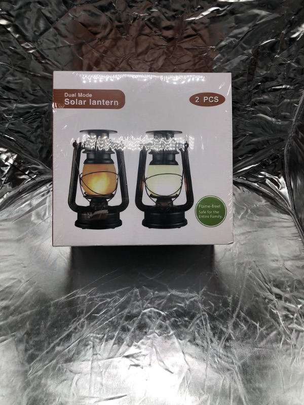 Photo 3 of 2 Pack Decorative Lanterns,Vintage Lanterns Battery Power LED Outdoor Waterproof, Hanging Operated Flickering Flame Lantern with Two Modes Lights for Garden Patio Deck Yard Path Decor