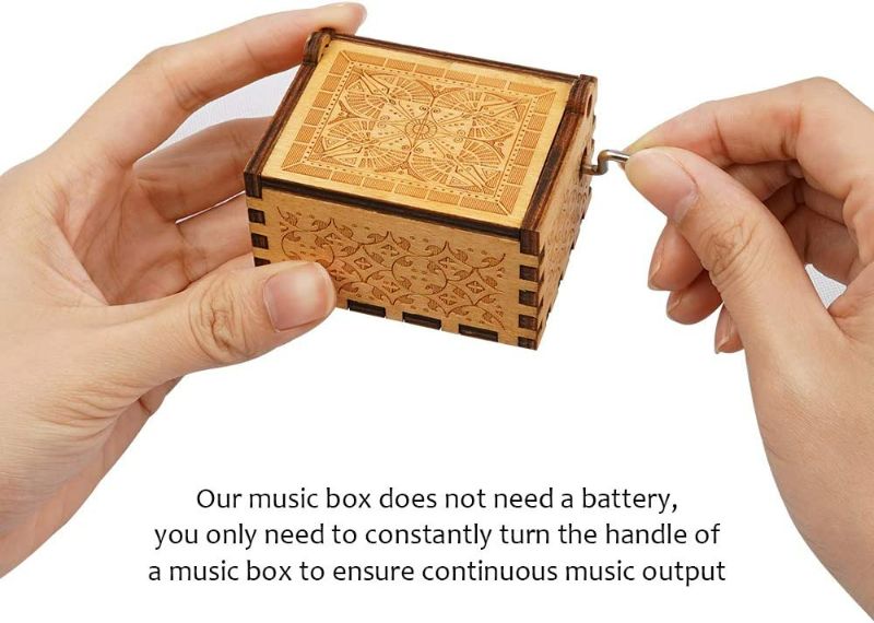 Photo 2 of Officygnet You are My Sunshine Wood Music Box for Wife/Daughter/Son - Laser Engraved Vintage Wooden Hand Crank Music Box Gifts for Birthday/Christmas/Anniversary/Wedding/Valentine/Mother’s Day